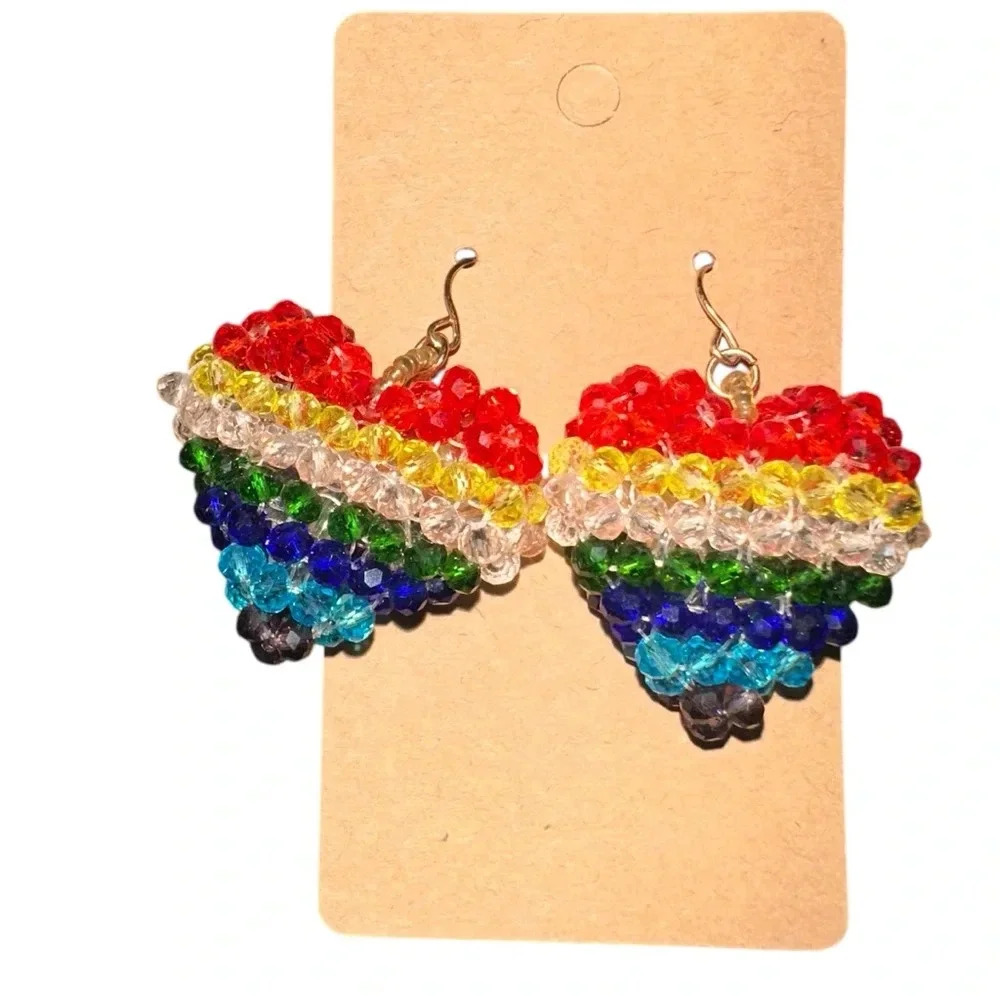 Torrid Rainbow Beaded Earrings 5$